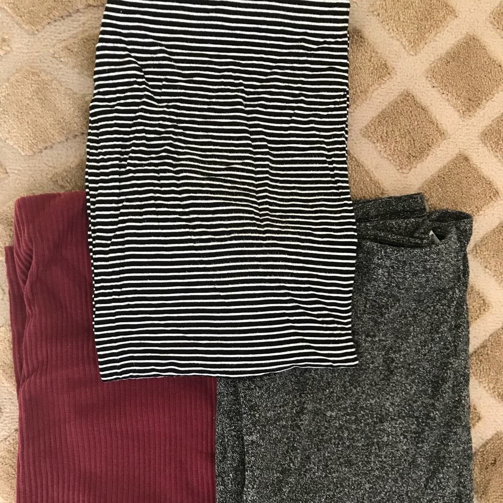 Set of Three Maternity-style Midi Bodycon Skirts